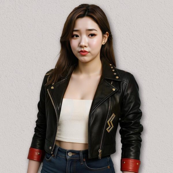 Arcane Season 2 black leather jacket