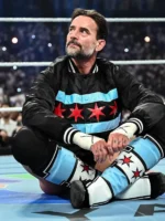 CM Punk WWE Night of Champions 2025 black varsity jacket