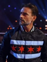 WWE Night of Champions 2025 CM Punk black varsity jacket