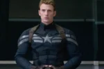 Chris Evans blue Captain America leather jacket