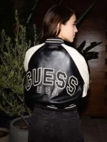 Moca Focus Caylee Cowan black varsity leather jacket
