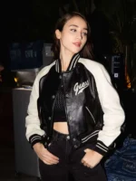 Caylee Cowan black Moca Focus varsity jacket