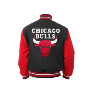 Chicago Bulls Black Woolen Varsity Jacket