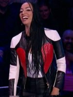 Corinne Fox Beat Shazam Red Heart Leather Jacket