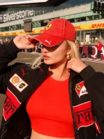 Daniella Hemsley Ferrari Racing black jacket
