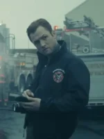 Dave Gudsen Smoke 2025 Taron Egerton black cotton jacket