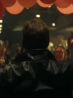 Smoke 2025 Taron Egerton Dave Gudsen black leather jacket