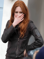 Amy Pond Doctor Who Black Leather Jacket