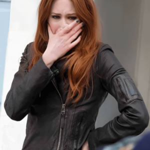 Amy Pond Doctor Who Black Leather Jacket
