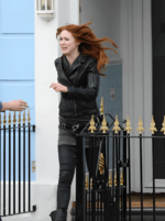Karen Gillan Black Doctor Who Amy Pond Leather Jacket