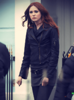 Doctor Who Amy Pond Black Leather Jacket
