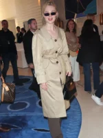 Elle Fanning Cannes beige Coat