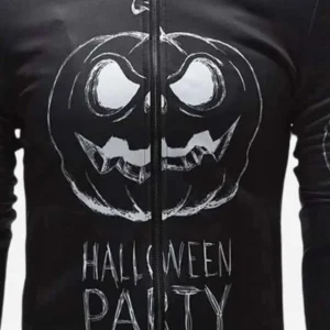 Unisex Black Bloody Pumpkin Varsity Jacket