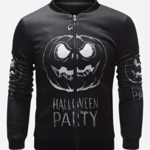 Halloween Party Black Varsity Jacket