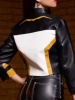 Superman 2025 Hawkgirl multicolor cropped leather jacket