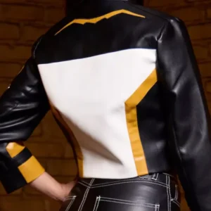 Superman 2025 Hawkgirl multicolor cropped leather jacket