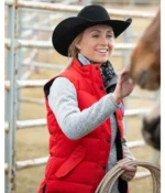 Amy Fleming Heartland S14 Red Puffer Jacket