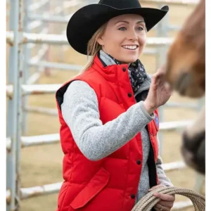 Amy Fleming Heartland S14 Red Puffer Jacket