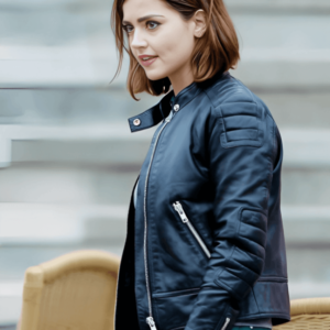 Doctor Who Clara Oswald Biker Black Leather Jacket