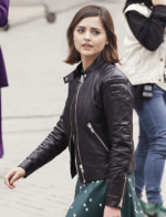 Clara Oswald Doctor Who Biker Black Leather Jacket