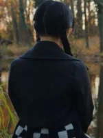 Wednesday Tv Series Jenna Ortega Wednesday Addams black cropped woolen jacket