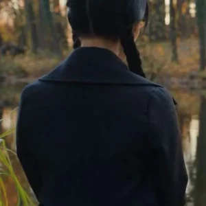 Wednesday Tv Series Jenna Ortega Wednesday Addams black cropped woolen jacket
