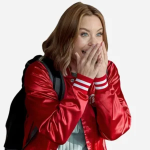 Red Satin Jingle Bell Run Unisex Jacket