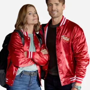 Jingle Bell Run Red Bomber Jacket
