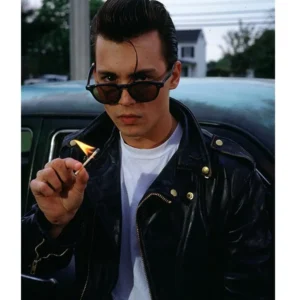 Cry Baby Johnny Depp black leather jacket