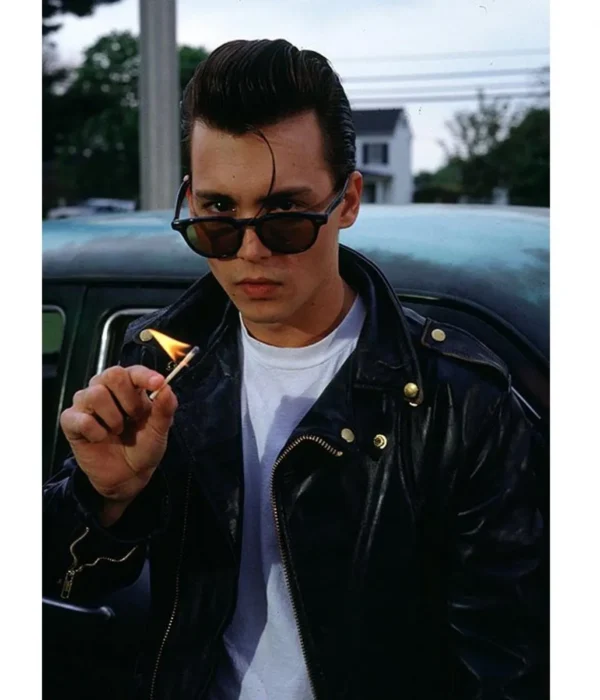 Cry Baby Johnny Depp black leather jacket