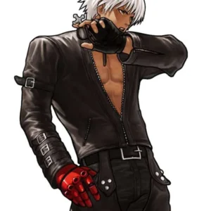 K Dash King of Fighters black leather jacket
