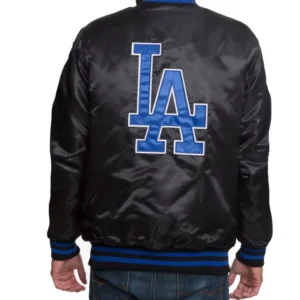 Dodgers Unisex Black Varsity Satin Jacket