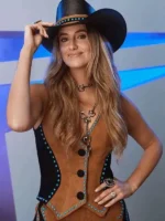 CMA Music Festival 2025 Lainey Wilson brown and black leather Vest
