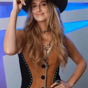 CMA Music Festival 2025 Lainey Wilson brown and black leather Vest