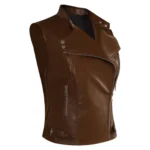 Lauren Cohan Brown Walking Dead City Leather Jacket