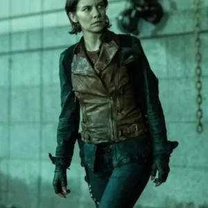 Maggie Rhee The Walking Dead City Brown Leather Vest