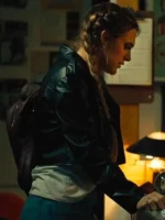 Mandi Monroe black Zombie Town cropped leather jacket