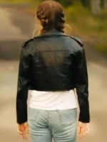 Zombie Town 2023 Mandi Monroe Amy Maxwell black cropped leather jacket