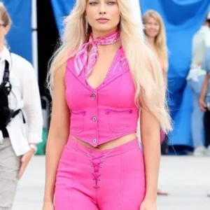 Margot Robbie Barbie Pink Leather Vest