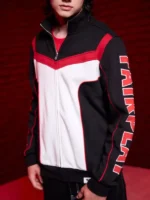 Mister Terrific Superman 2025 black and white leather jacket