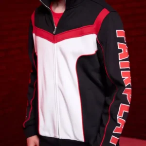 Mister Terrific Superman 2025 black and white leather jacket