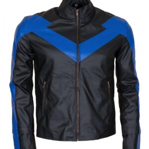 Nightwing Dick Grayson Black Leather Jacket