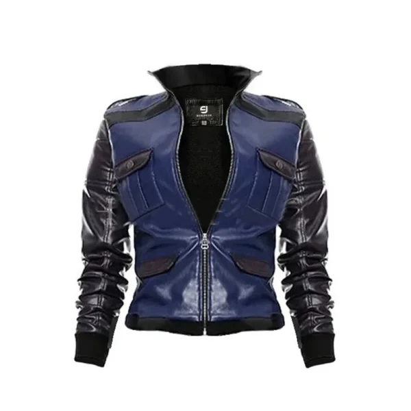 Sonya Blade Mortal Kombat 11 Blue Leather Jacket