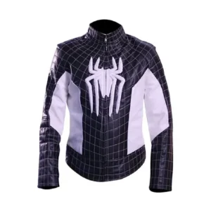 Peter Parker Spiderman Black Leather Jacket