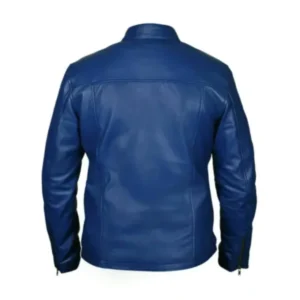 Le Mans Steve McQueen Blue Racing Leather Jacket