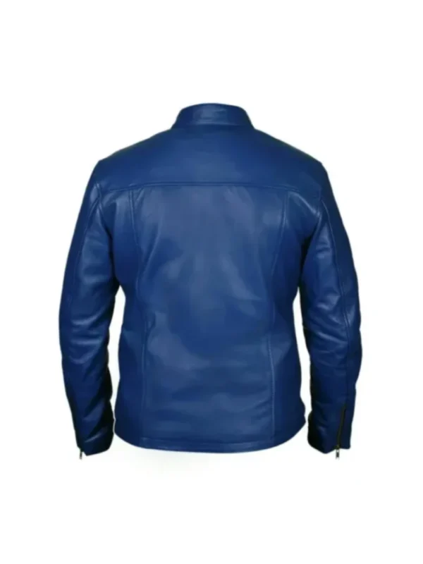 Le Mans Steve McQueen Blue Racing Leather Jacket