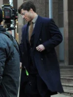 Glen Powell blue Running Man Coat