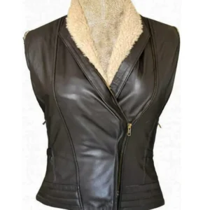 The Walking Dead Andrea Harrison Brown Leather Jacket