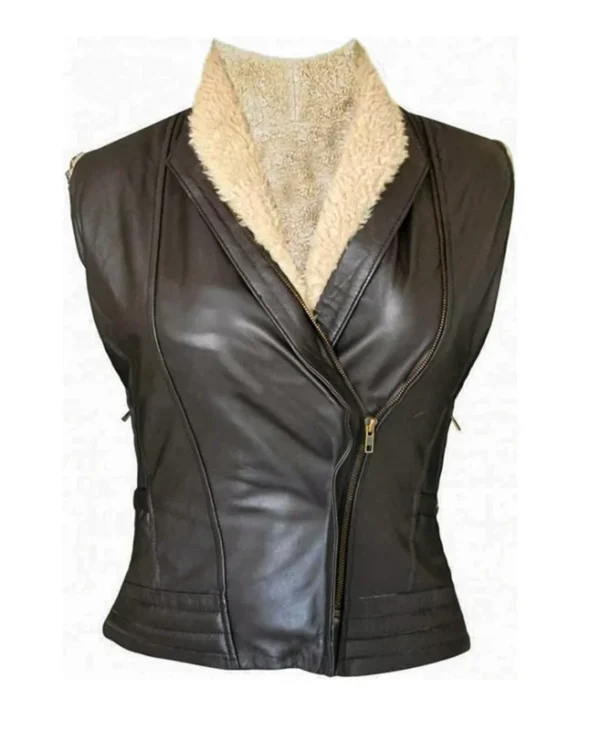 The Walking Dead Andrea Harrison Brown Leather Jacket