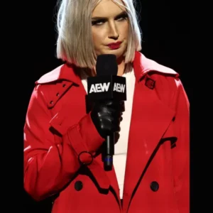 Toni Storm AEW Collision 2025 red trench Trench Coat